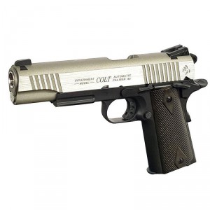 Страйкбольный пистолет Cybergun Colt 1911 Rail Gun Stainless Silver CO2 Full Metal - Blowback - 180531